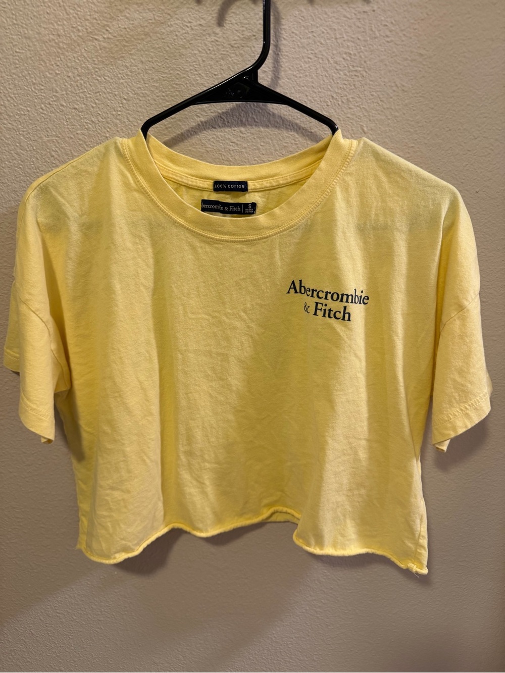 Abercrombie & Fitch Pale Yellow Logo Tee